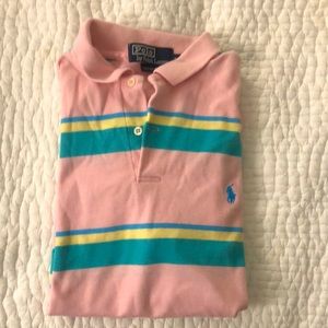 Polo Ralph Lauren Pink Striped Cotton Polo Men’s Sz Medium - Made in the USA
